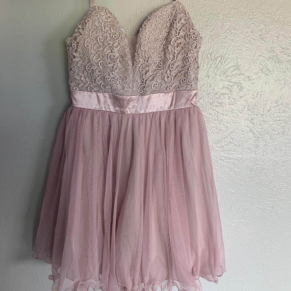 Pink Tulle Mini Dress